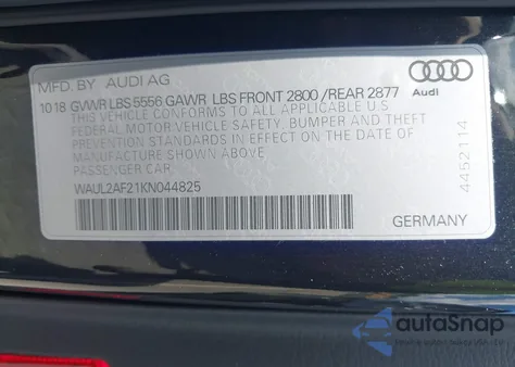 2019 Audi A6 55 Premium from USA, damaged, VIN WAUL2AF21KN044825